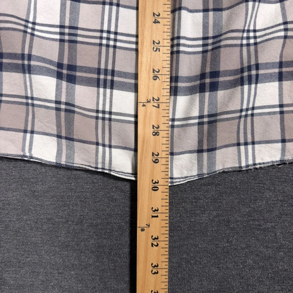 J. Crew Vintage Oxford Shirt Mens Large Tan Plaid Long Sleeve Button Down Cotton